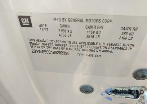 2008 Chevrolet Impala Ss z USA, uszkodzony, nr VIN 2G1WD58C189282296